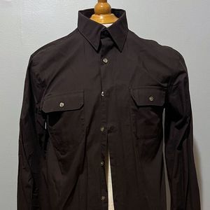 Men's Brown Perry Ellis Size S Button Down Shirt